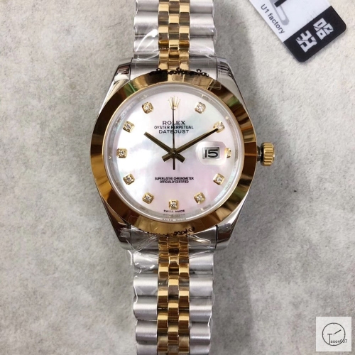U1 Factory Rolex Oyster Perpetual Datejust 41MM Natul Shell Diamond Dial Automatic Stainless Steel Jubilee Bracelet Mens Watch AJLU217989756960
