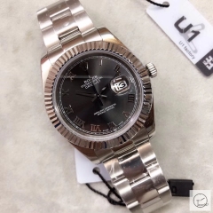 U1 Factory Rolex Oyster Perpetual Datejust 41MM Dark Rhodium Roman Dial Automatic Stainless Steel Mens Watch AJL21668975620