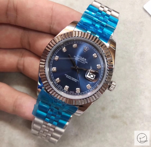 U1 Factory Rolex Oyster Perpetual Datejust 41MM Blue Diamond Dial Automatic Stainless Steel Mens Watch AJL2156789756940