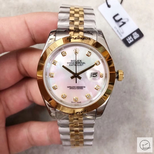 U1 Factory Rolex Oyster Perpetual Datejust 41MM Natul Shell Diamond Dial Automatic Stainless Steel Jubilee Bracelet Mens Watch AJLU217989756960