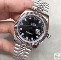 U1 Factory Rolex Oyster Perpetual Datejust 41MM Black Diamond Dial Automatic Stainless Steel Jubilee Bracelet Mens Watch AJL215389756940