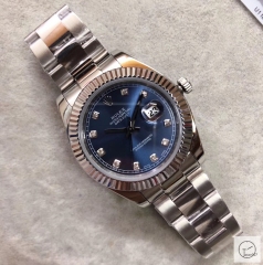 U1 Factory Rolex Oyster Perpetual Datejust 41MM Blue Diamond Dial Automatic Stainless Steel Mens Watch AJLU21578975620