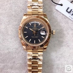 U1 Factory Rolex Day Date Two Tone Steel 40MM New Black Dial Automatic Movement Stainless Steel Jubilee Bracelet Mens Watches AU2229859760