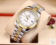 U1 Factory Rolex Day Date Two Tone Steel 40MM New White Dial Automatic Movement Stainless Steel Jubilee Bracelet Mens Watches AU2223859760
