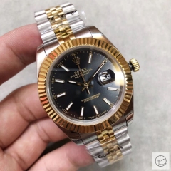 U1 Factory Rolex Oyster Perpetual Datejust 41MM Two Tone Black Dial Automatic Stainless Steel Jubilee Bracelet Mens Watch AJL2182975660
