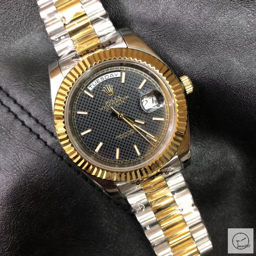 U1 Factory Rolex Day Date Two Tone Steel 40MM New Black Dial Automatic Movement Stainless Steel Jubilee Bracelet Mens Watches AU2219859760