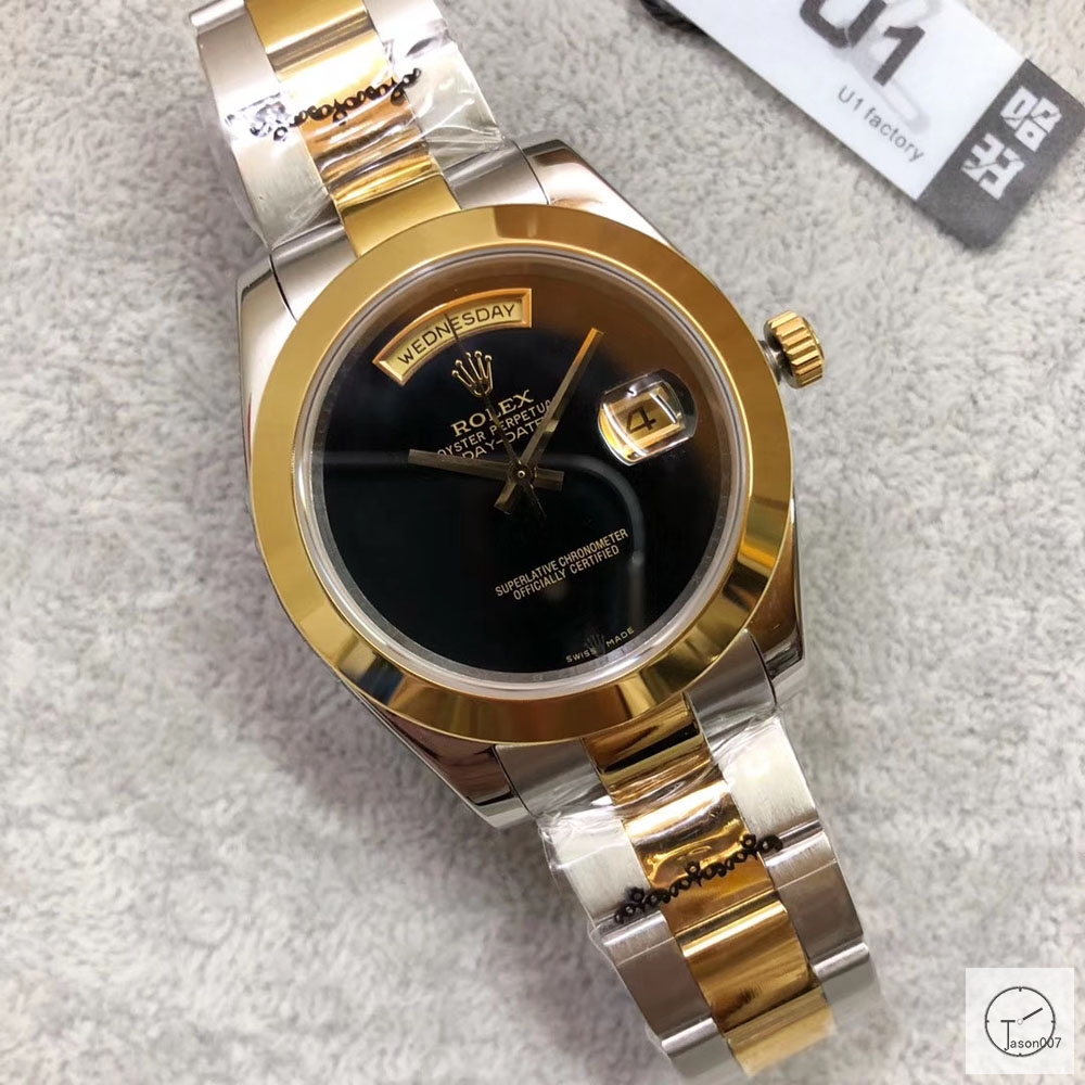 U1 Factory Rolex Day Date Gold Steel 40MM New Black Limited Dial Automatic Movement Stainless Steel Jubilee Bracelet Mens Watches AU2224859760