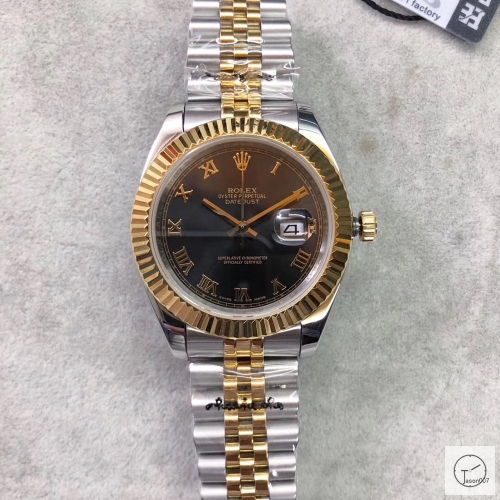 U1 Factory Rolex Oyster Perpetual Datejust 41MM Two Tone Black Dial Automatic Stainless Steel Jubilee Bracelet Mens Watch AJL21948975660