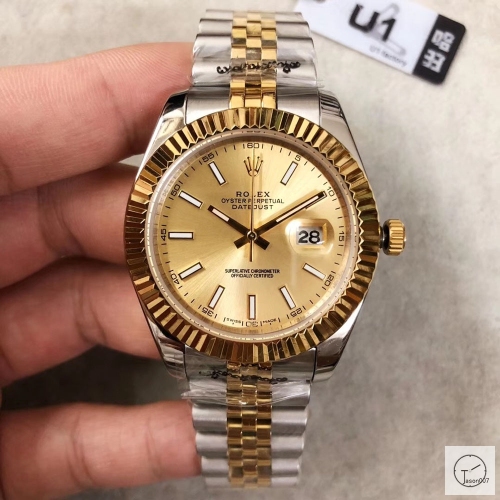 U1 Factory Rolex Oyster Perpetual Datejust 41MM Two Tone Gold Dial Automatic Stainless Steel Jubilee Bracelet Mens Watch AJL2190875660