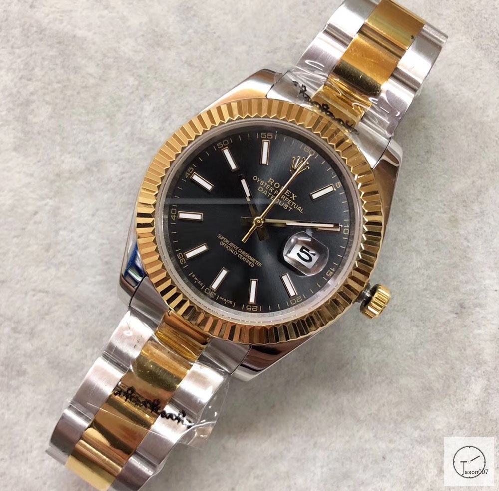 U1 Factory Rolex Oyster Perpetual Datejust 41MM Two Tone Black Dial Automatic Stainless Steel Oyster Bracelet Mens Watch AJL2188975660