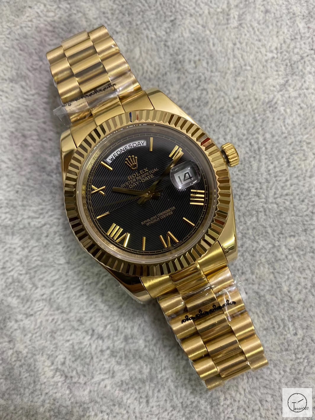 U1 Factory Rolex Day Date Two Tone Steel 40MM New Black Roman Dial Automatic Movement Stainless Steel Jubilee Bracelet Mens Watches AU2227859760