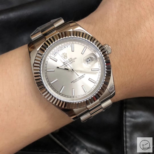 U1 Factory Rolex Day Date Steel 40MM New Silver Dial Automatic Movement Stainless Steel Mens Watches AU2213859740