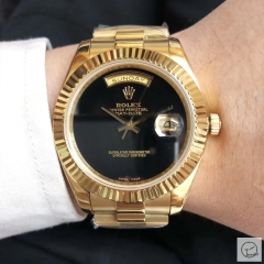 U1 Factory Rolex Day Date Yellow Gold Steel 40MM New Black Dial Automatic Movement Stainless Steel Mens Watches AU2225859760