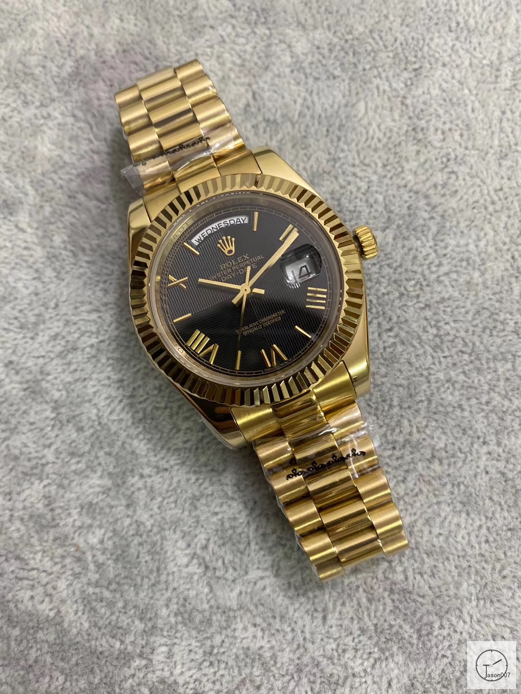 U1 Factory Rolex Day Date Two Tone Steel 40MM New Black Roman Dial Automatic Movement Stainless Steel Jubilee Bracelet Mens Watches AU2227859760
