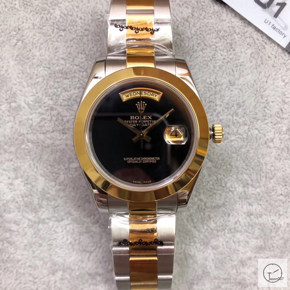 U1 Factory Rolex Day Date Gold Steel 40MM New Black Limited Dial Automatic Movement Stainless Steel Jubilee Bracelet Mens Watches AU2224859760