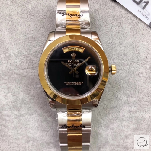 U1 Factory Rolex Day Date Gold Steel 40MM New Black Limited Dial Automatic Movement Stainless Steel Jubilee Bracelet Mens Watches AU2224859760