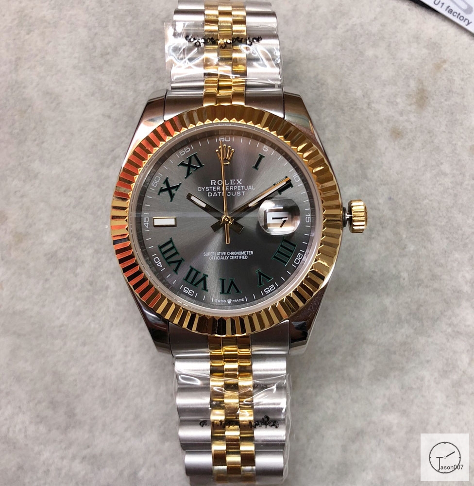 U1 Factory Rolex Oyster Perpetual Datejust 41MM Two Tone 116333 SLATE DIAL Automatic Stainless Steel Bracelet Mens Watch AJL21958975660