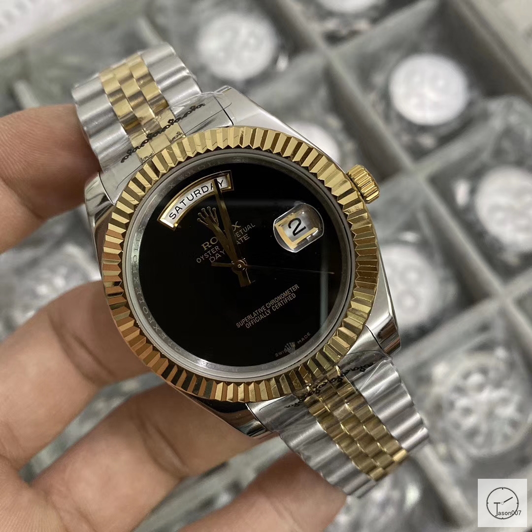 U1 Factory Rolex Day Date Two Tone Steel 40MM New Black Dial Automatic Movement Stainless Steel Jubilee Bracelet Mens Watches AU221859760