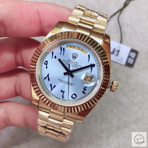 U1 Factory Rolex Day Date Gold Steel 40MM New Blue Arabic Dial Automatic Movement Stainless Steel Jubilee Bracelet Mens Watches AU2232859760