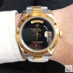 U1 Factory Rolex Day Date Gold Steel 40MM New Black Limited Dial Automatic Movement Stainless Steel Jubilee Bracelet Mens Watches AU2224859760