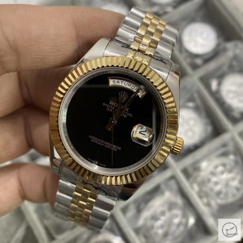 U1 Factory Rolex Day Date Two Tone Steel 40MM New Black Dial Automatic Movement Stainless Steel Jubilee Bracelet Mens Watches AU221859760