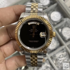 U1 Factory Rolex Day Date Two Tone Steel 40MM New Black Dial Automatic Movement Stainless Steel Jubilee Bracelet Mens Watches AU221859760