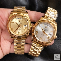 U1 Factory Rolex Day Date Yellow Gold Steel 40MM New Gold Roman Dial Automatic Movement Stainless Steel Jubilee Bracelet Mens Watches AU2234859760