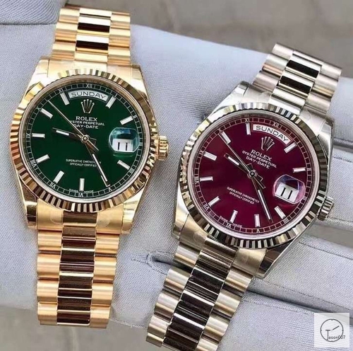U1 Factory Rolex Day Date Gold Steel 40MM New Red Dial Automatic Movement Stainless Steel Jubilee Bracelet Mens Watches AU2240859760