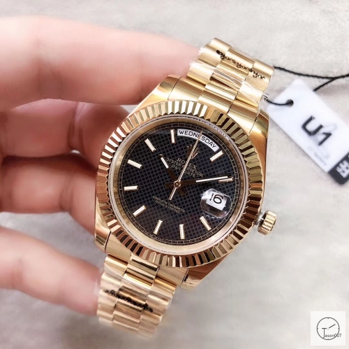 U1 Factory Rolex Day Date Two Tone Steel 40MM New Black Dial Automatic Movement Stainless Steel Jubilee Bracelet Mens Watches AU2229859760