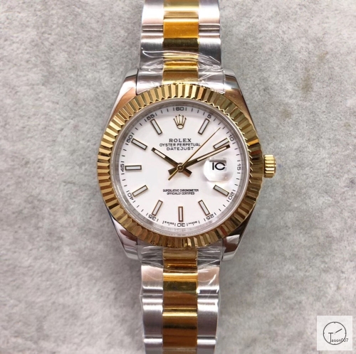 U1 Factory Rolex Oyster Perpetual Datejust 41MM Two Tone Silver Dial Automatic Stainless Steel Jubilee Bracelet Mens Watch AJL2181975660