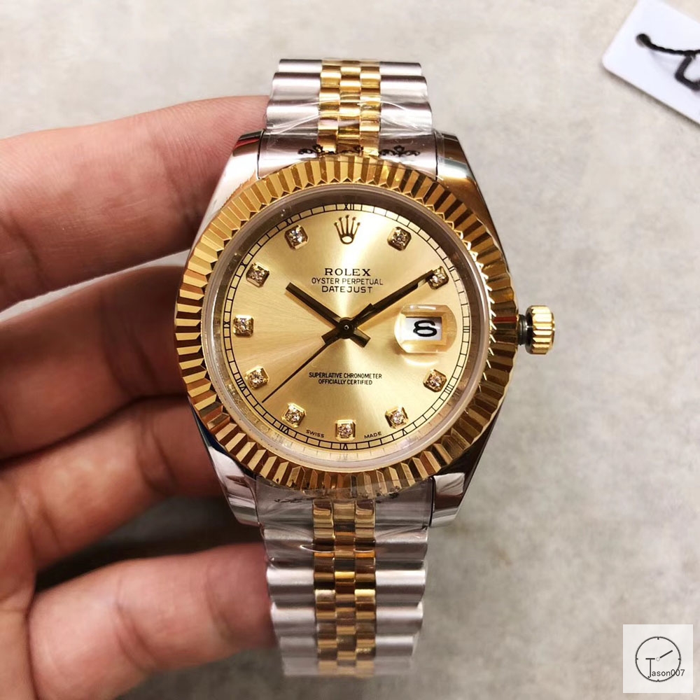 U1 Factory Rolex Oyster Perpetual Datejust 41MM Two Tone Gold Diamond Dial Automatic Stainless Steel Jubilee Bracelet Mens Watch AJL2186975660