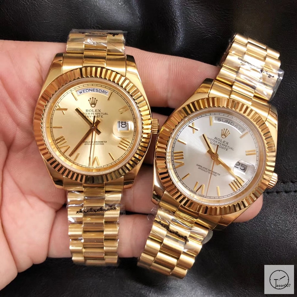 U1 Factory Rolex Day Date Gold Steel 40MM New White Roman Dial Automatic Movement Stainless Steel Jubilee Bracelet Mens Watches AU2233859760