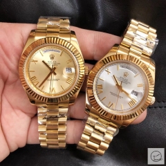 U1 Factory Rolex Day Date Gold Steel 40MM New White Roman Dial Automatic Movement Stainless Steel Jubilee Bracelet Mens Watches AU2233859760