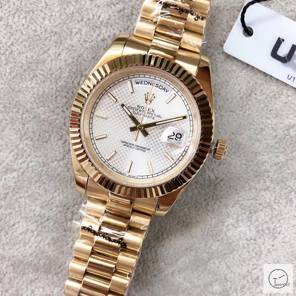U1 Factory Rolex Day Date Gold Steel 40MM New Silver Dial Automatic Movement Stainless Steel Jubilee Bracelet Mens Watches AU2230859760