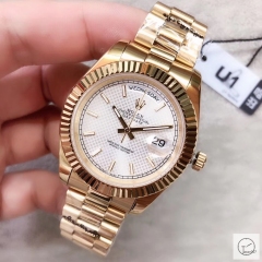 U1 Factory Rolex Day Date Gold Steel 40MM New Silver Dial Automatic Movement Stainless Steel Jubilee Bracelet Mens Watches AU2230859760
