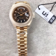U1 Factory Rolex Day Date Two Tone Steel 40MM New Black Dial Automatic Movement Stainless Steel Jubilee Bracelet Mens Watches AU2229859760