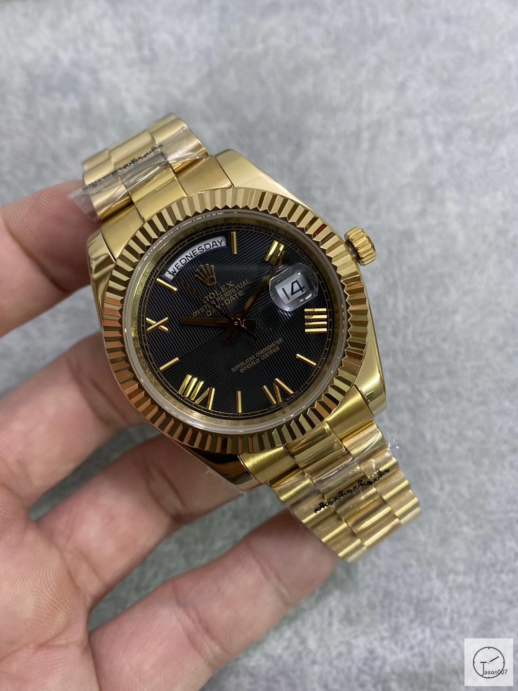 U1 Factory Rolex Day Date Two Tone Steel 40MM New Black Roman Dial Automatic Movement Stainless Steel Jubilee Bracelet Mens Watches AU2227859760