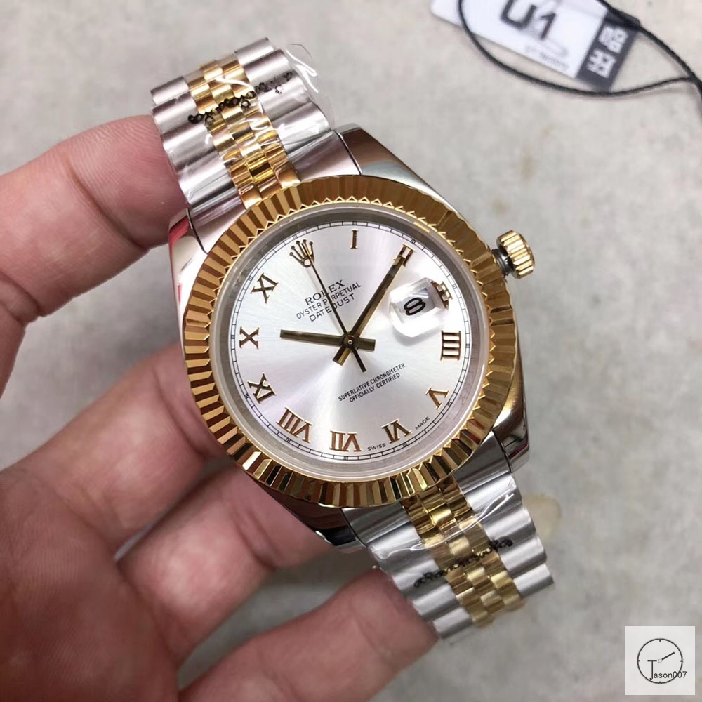 U1 Factory Rolex Oyster Perpetual Datejust 41MM Two Tone Silver Roman Dial Automatic Stainless Steel Jubilee Bracelet Mens Watch AJL21938975660