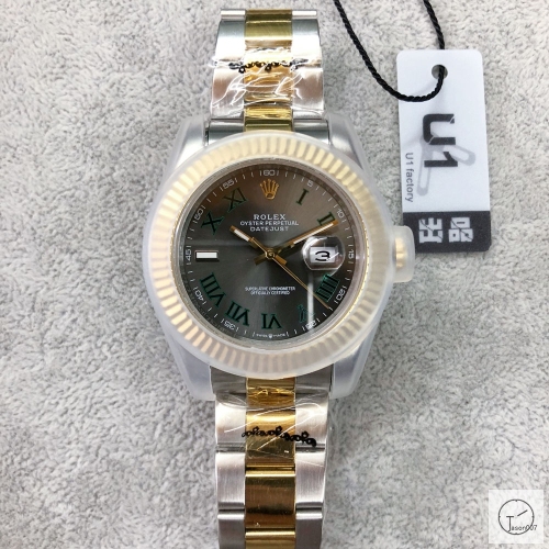 U1 Factory Rolex Oyster Perpetual Datejust 41MM Two Tone 116333 SLATE DIAL Automatic Stainless Steel Bracelet Mens Watch AJL21958975660