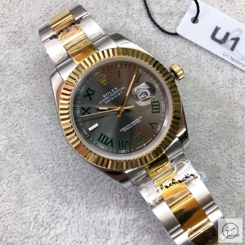 U1 Factory Rolex Oyster Perpetual Datejust 41MM Two Tone 116333 SLATE DIAL Automatic Stainless Steel Bracelet Mens Watch AJL21958975660