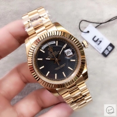 U1 Factory Rolex Day Date Two Tone Steel 40MM New Black Dial Automatic Movement Stainless Steel Jubilee Bracelet Mens Watches AU2229859760