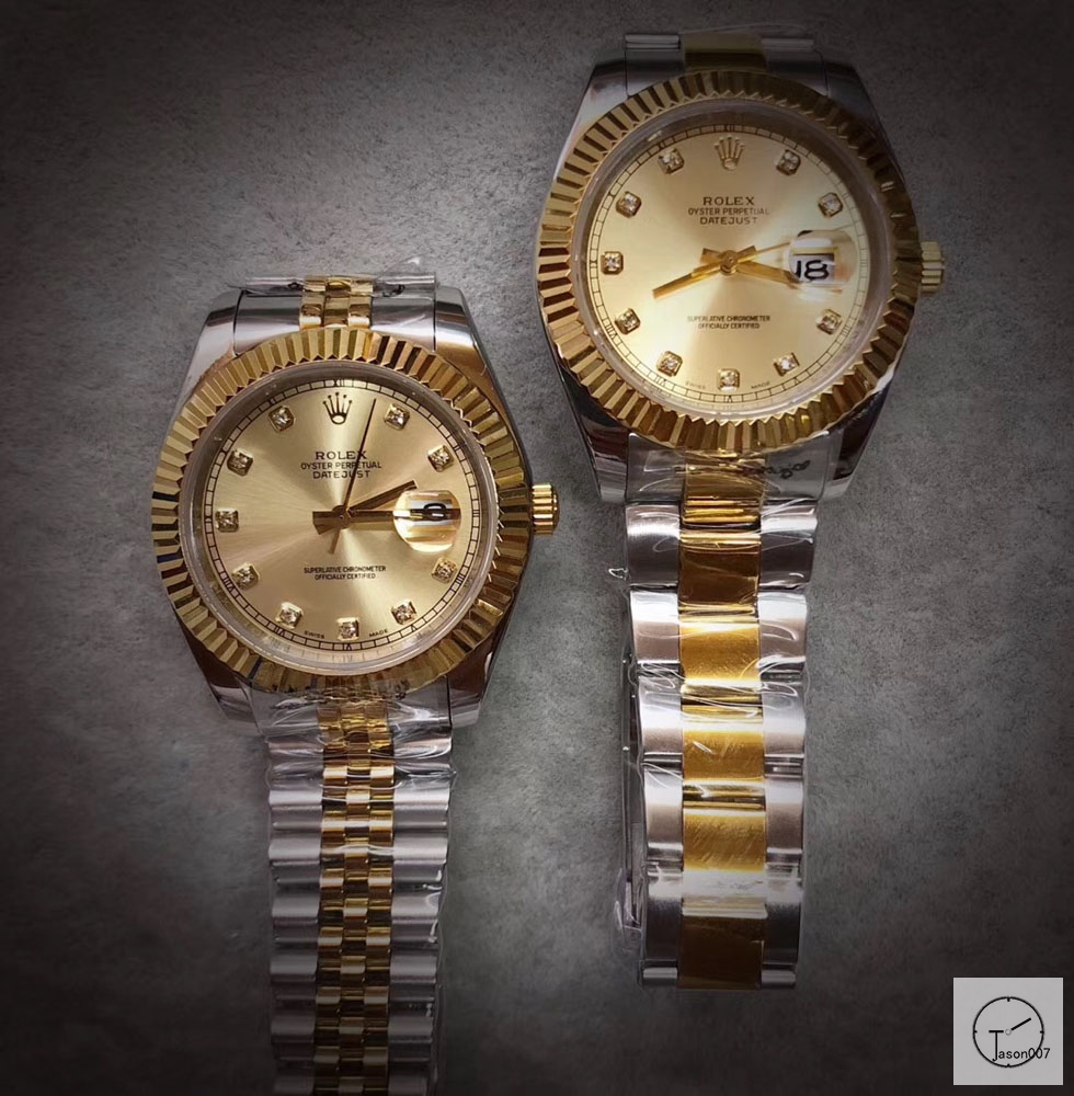 U1 Factory Rolex Oyster Perpetual Datejust 41MM Two Tone Gold Diamond Dial Automatic Stainless Steel Mens Watch AJL2185975660