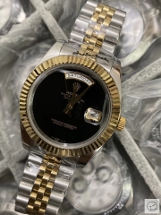 U1 Factory Rolex Day Date Two Tone Steel 40MM New Black Dial Automatic Movement Stainless Steel Jubilee Bracelet Mens Watches AU221859760