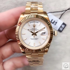 U1 Factory Rolex Day Date Gold Steel 40MM New Silver Dial Automatic Movement Stainless Steel Jubilee Bracelet Mens Watches AU2230859760