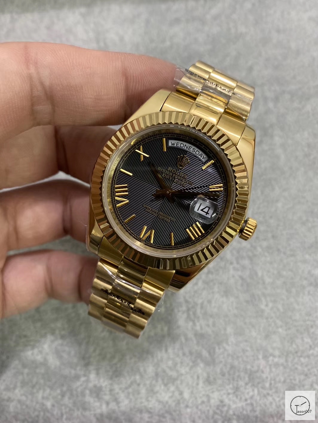 U1 Factory Rolex Day Date Two Tone Steel 40MM New Black Roman Dial Automatic Movement Stainless Steel Jubilee Bracelet Mens Watches AU2227859760