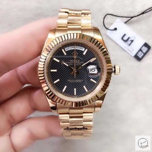 U1 Factory Rolex Day Date Two Tone Steel 40MM New Black Dial Automatic Movement Stainless Steel Jubilee Bracelet Mens Watches AU2229859760