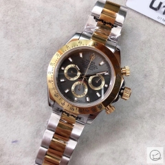 U1 Factory Rolex Daytona Two Tone Gold Dial Ceramic Bezel Automatic Movement Stainless ST9 Steel Bracelet Mens Watches AU2265859775