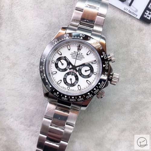U1 Factory Rolex Daytona White Dial Ceramic Bezel Automatic Movement Stainless Steel Jubilee Bracelet Mens Watches AU2250859765