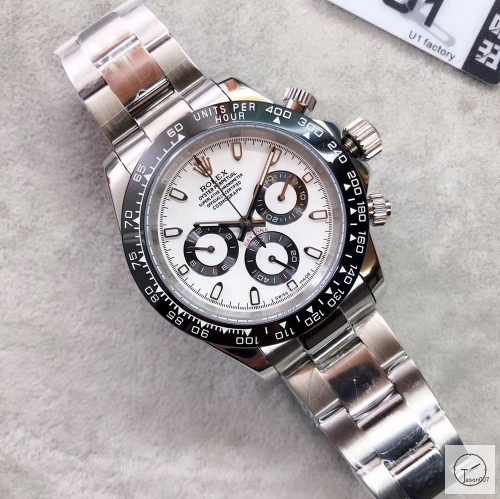 U1 Factory Rolex Daytona White Dial Ceramic Bezel Automatic Movement Stainless Steel Jubilee Bracelet Mens Watches AU2250859765