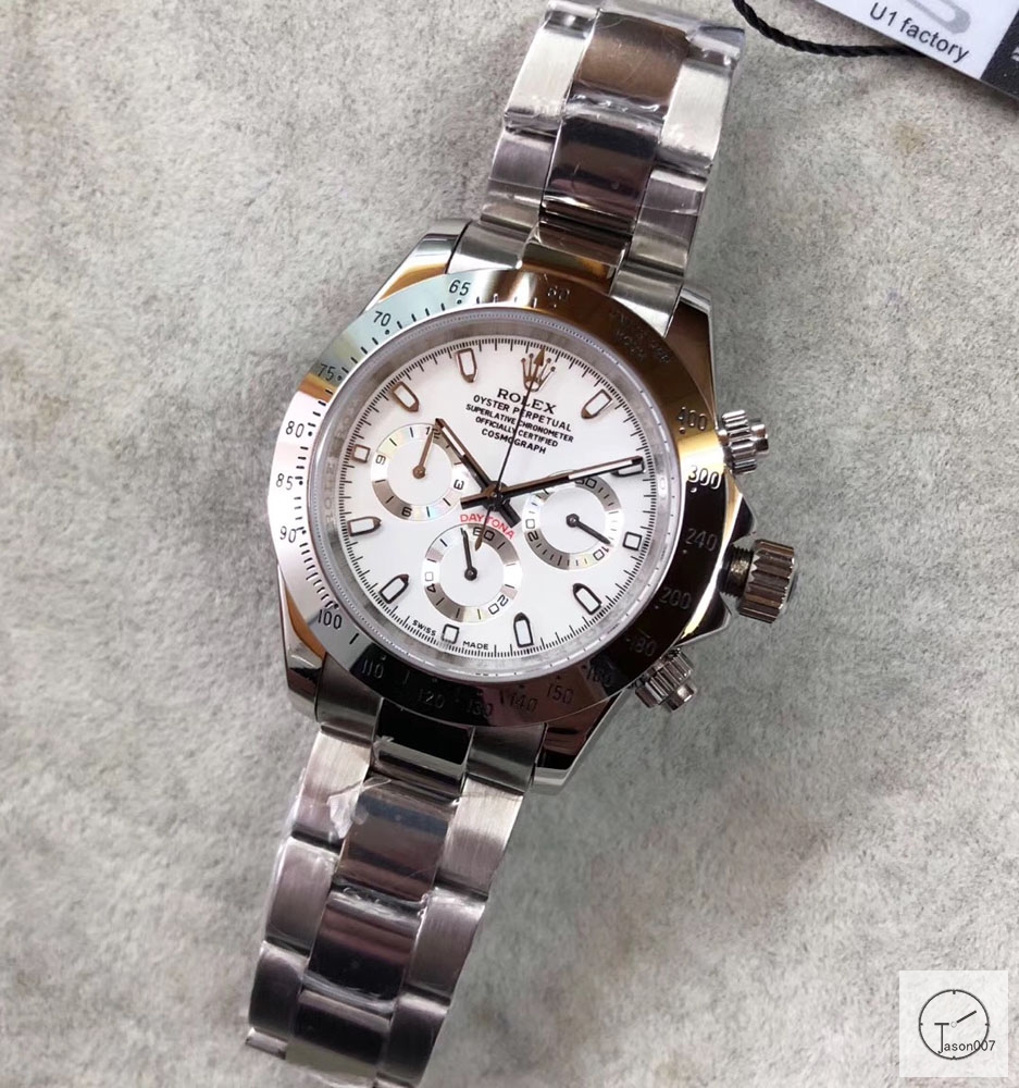 U1 Factory Rolex Daytona White Dial Automatic Movement Stainless Steel Jubilee Bracelet Mens Watches AU2248859745